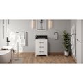 Jeffrey Alexander 24In. White Katara Vanity, Black Granite Vanity Top, Undermount Rectangle Bowl VKITKAT24WHBGR